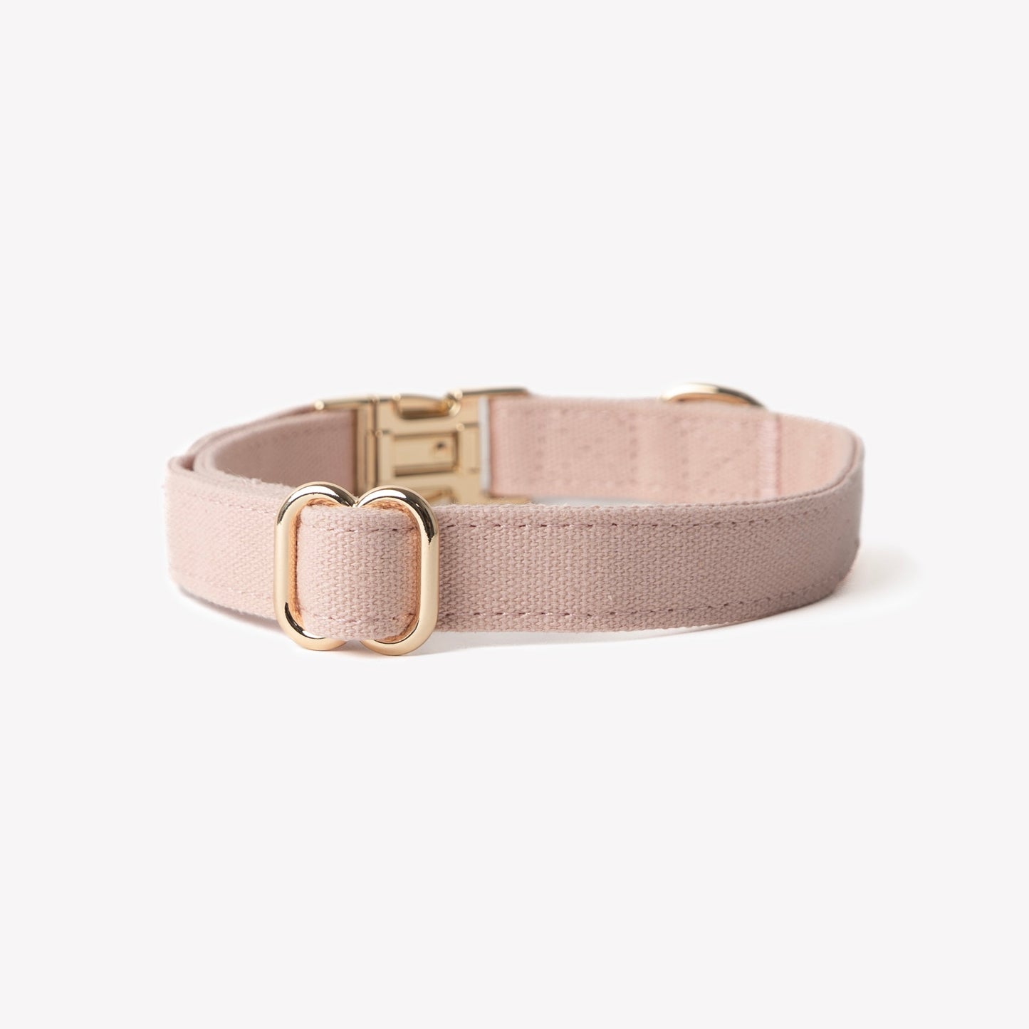 soft cotton canvas dog collar in powder rose
