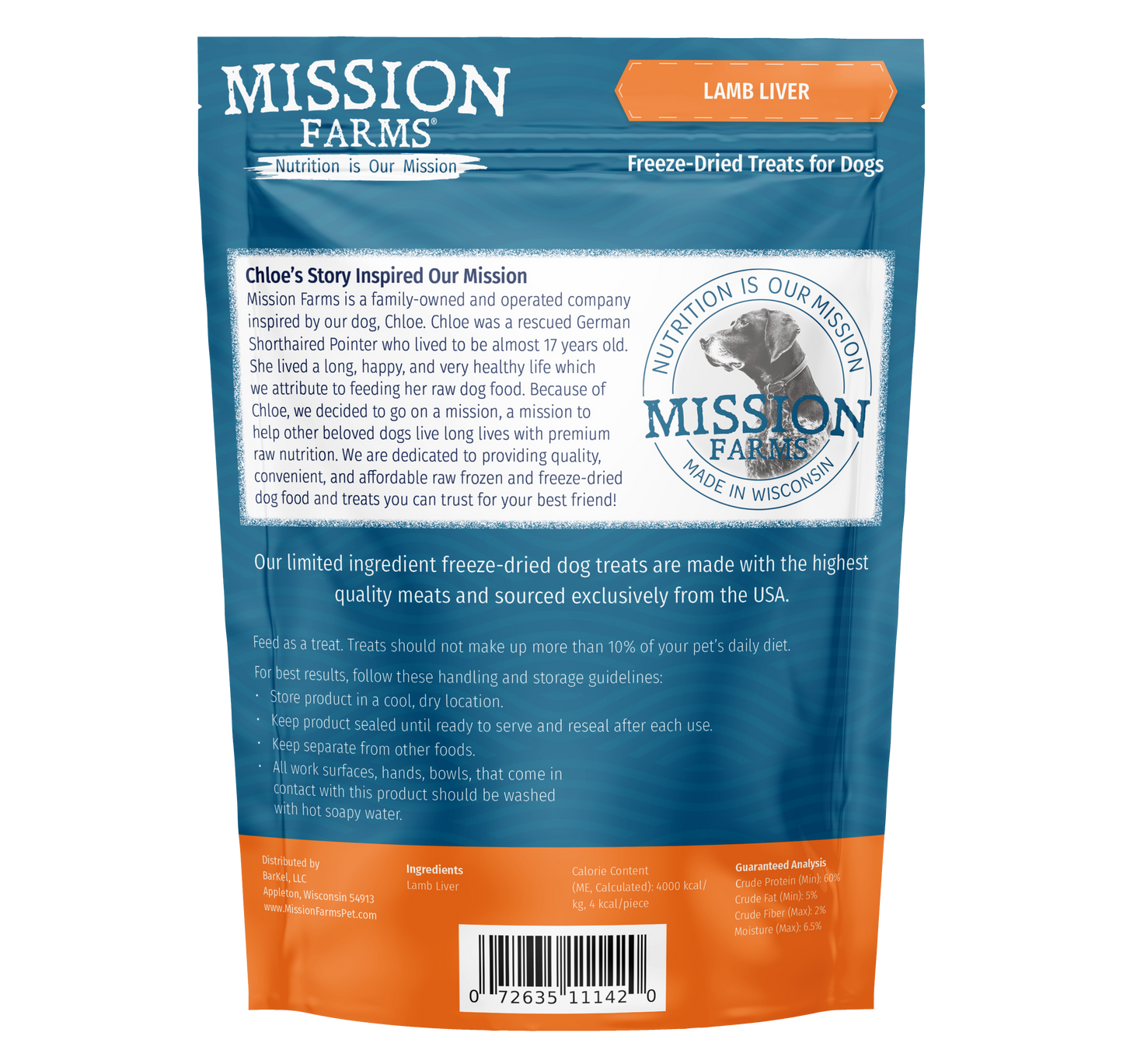 Mission Farms - Lamb Liver 3oz Dog Treat