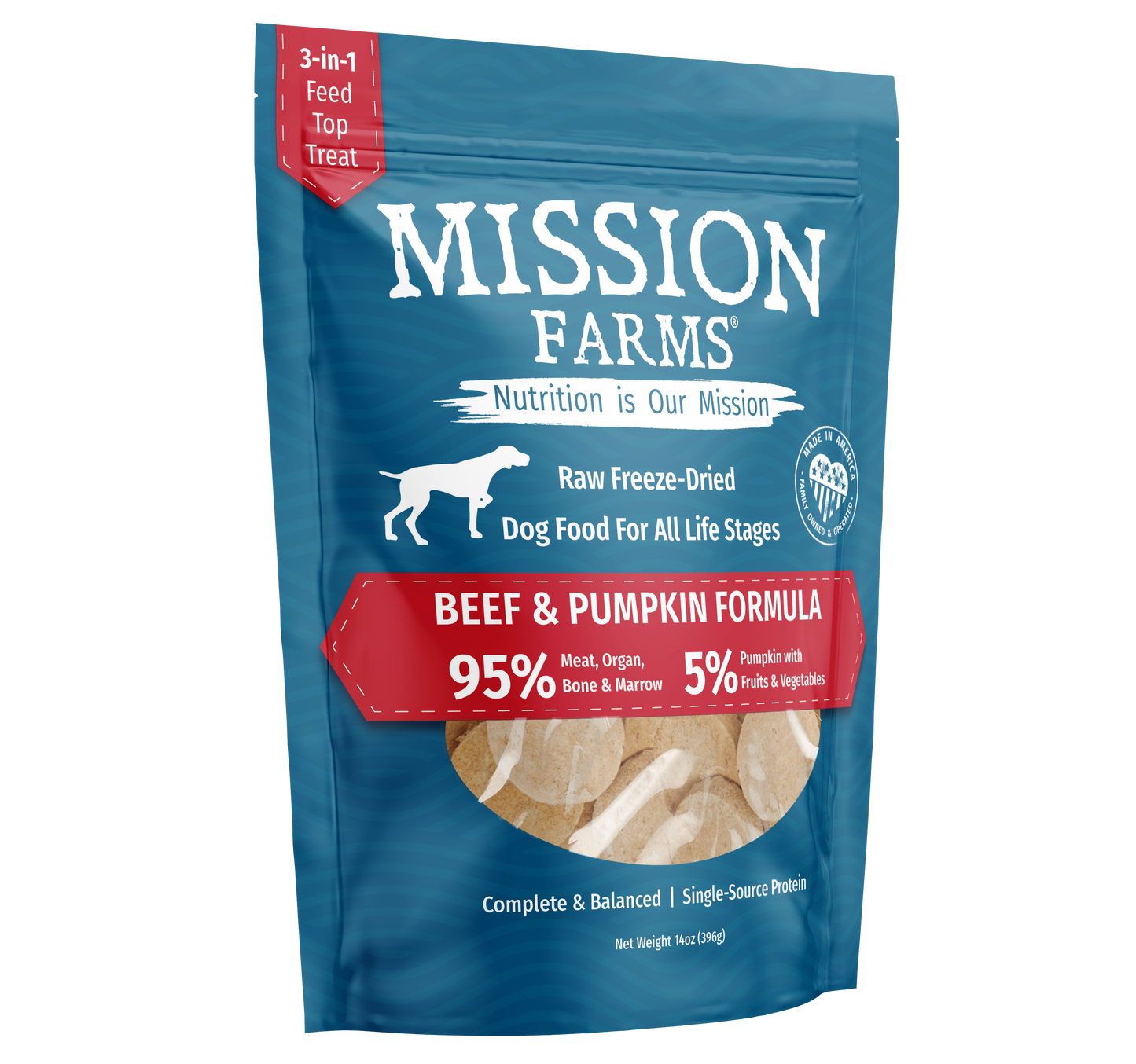 Mission Farms - Beef & Pumpkin 14oz Bag Dog Treat