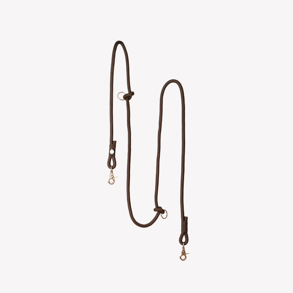 FURLOU brown hands free braided dog leash