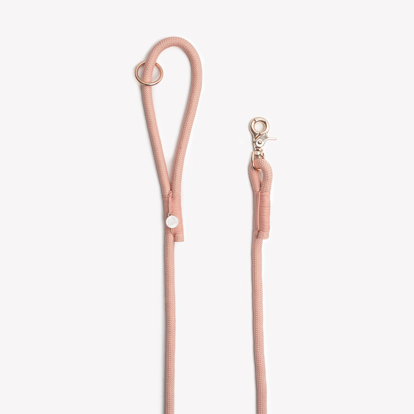 soft pink braided rope dog leash