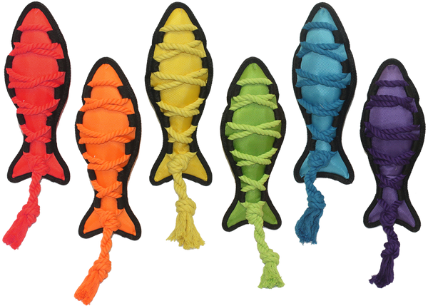 Multipet Cross-Ropes Fish - Assorted Colors 11.5"