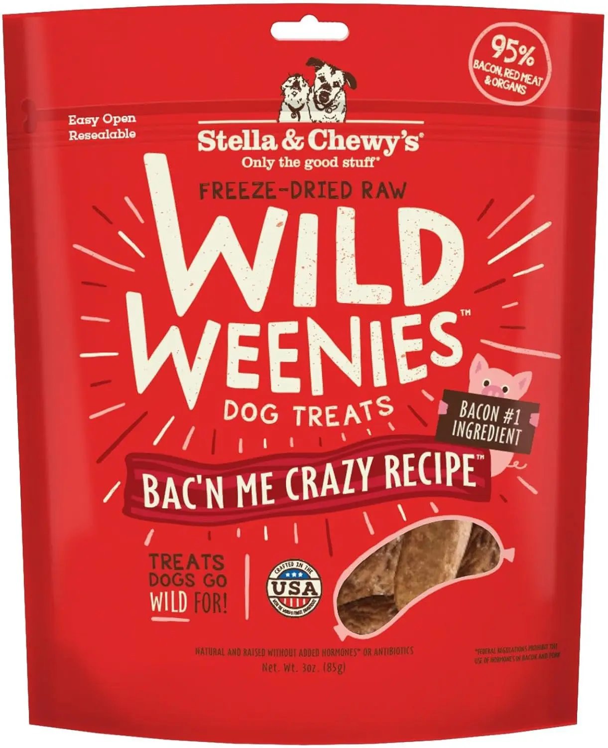 Stella & chewy's - Freeze-Dried Raw Wild Weenies Dog Treats - High-Protein Training Treats for Dogs & Puppies