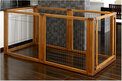 6 Panel Convertible Elite Dog Gate Black