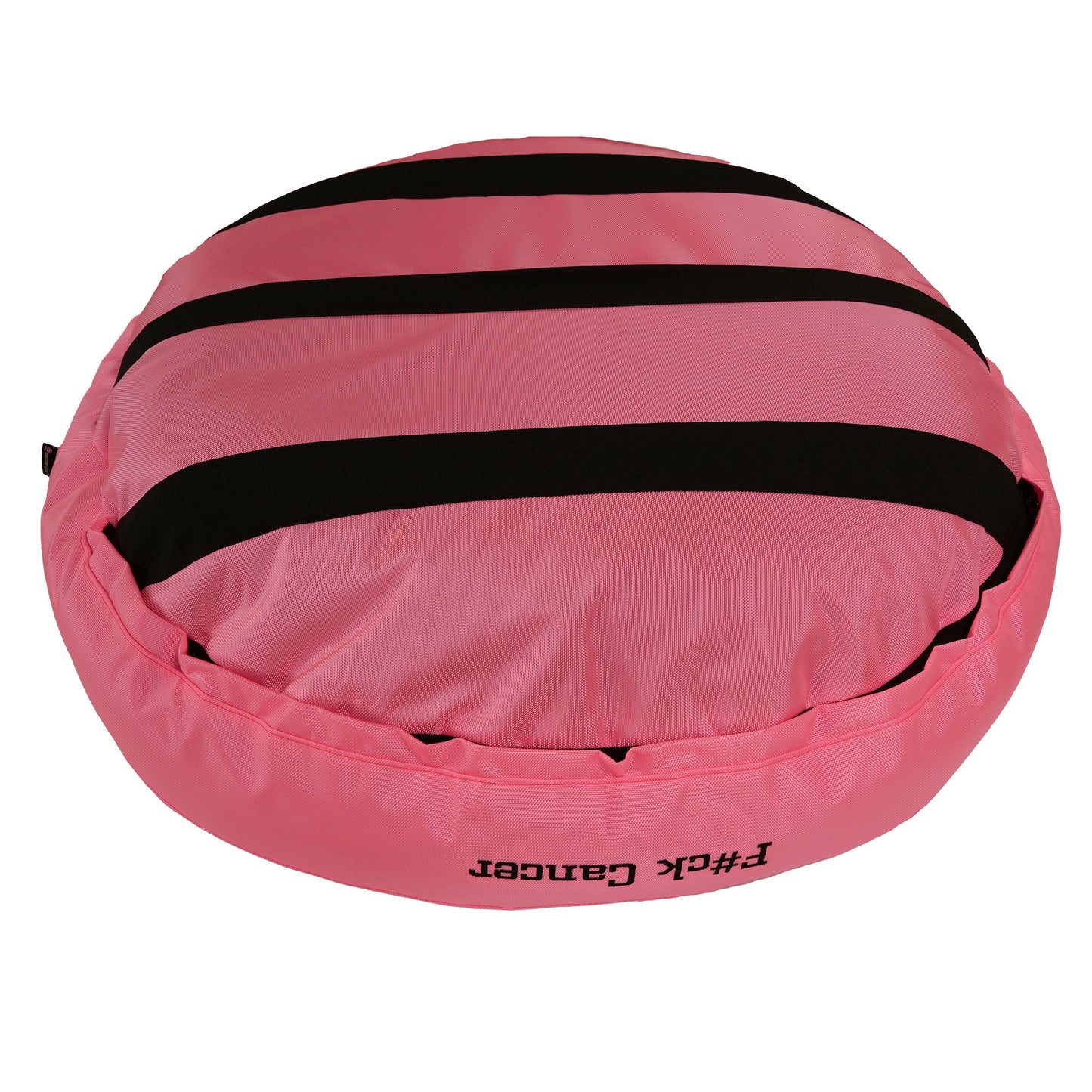 American Dog - Dog Bed Round Bolster Armor™ 'F#ck Cancer'
