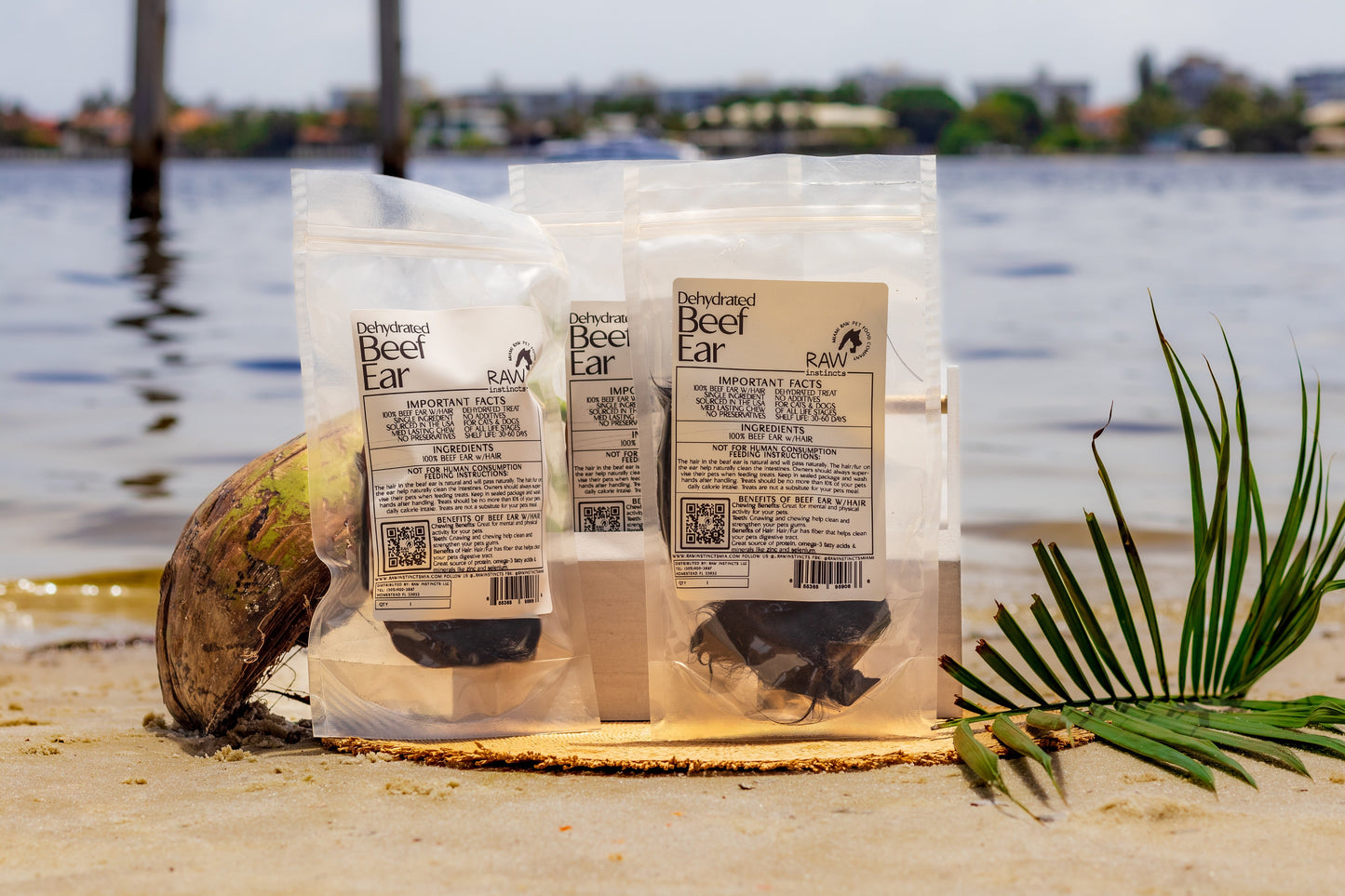 Raw Instincts - Dehydrated Beef Ear with Hair for Cats & Dogs — All-Natural