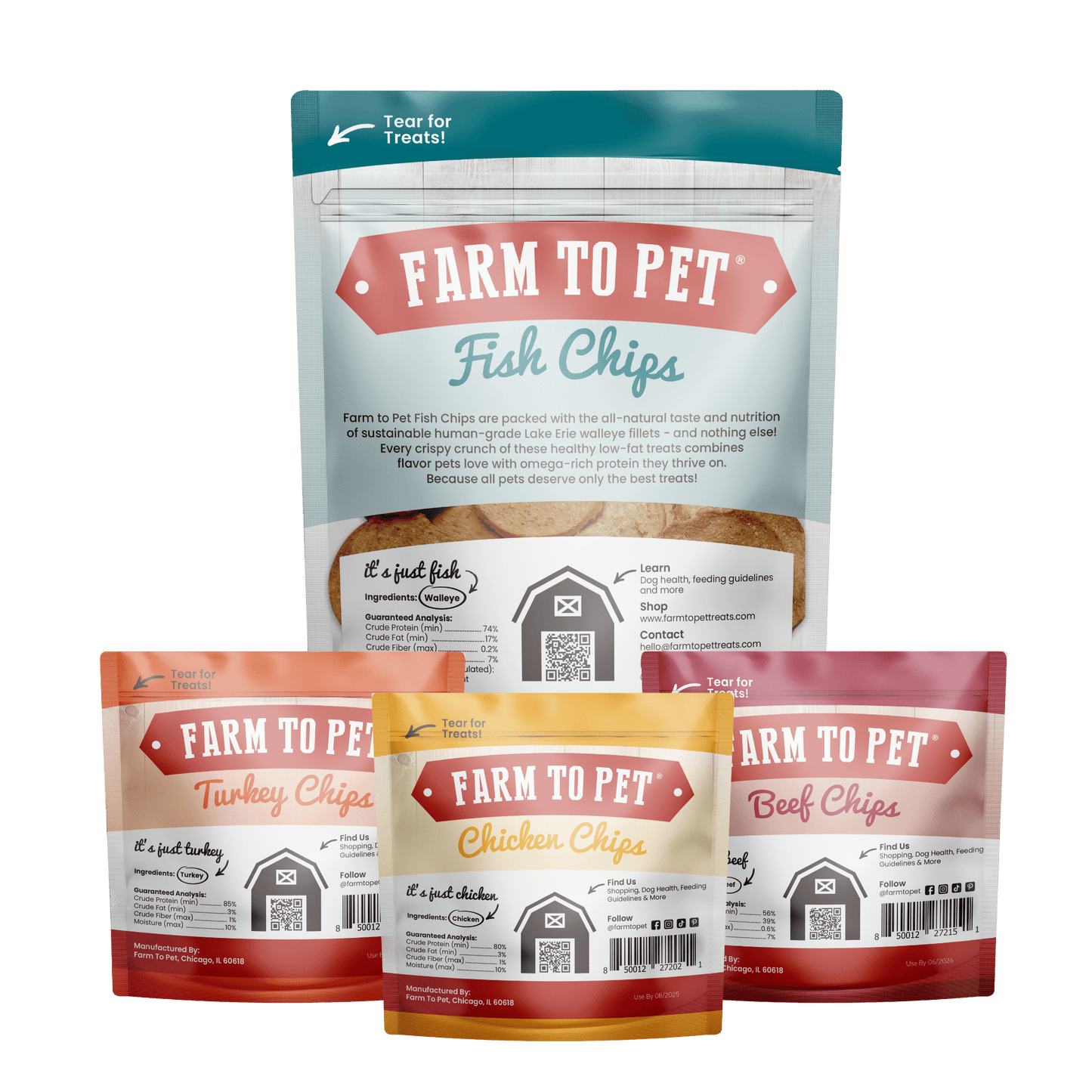 Farm To Pet - Puppy Packs 'n Snacks Dog Treat Starter Pack | Single-Ingredient Training Treats