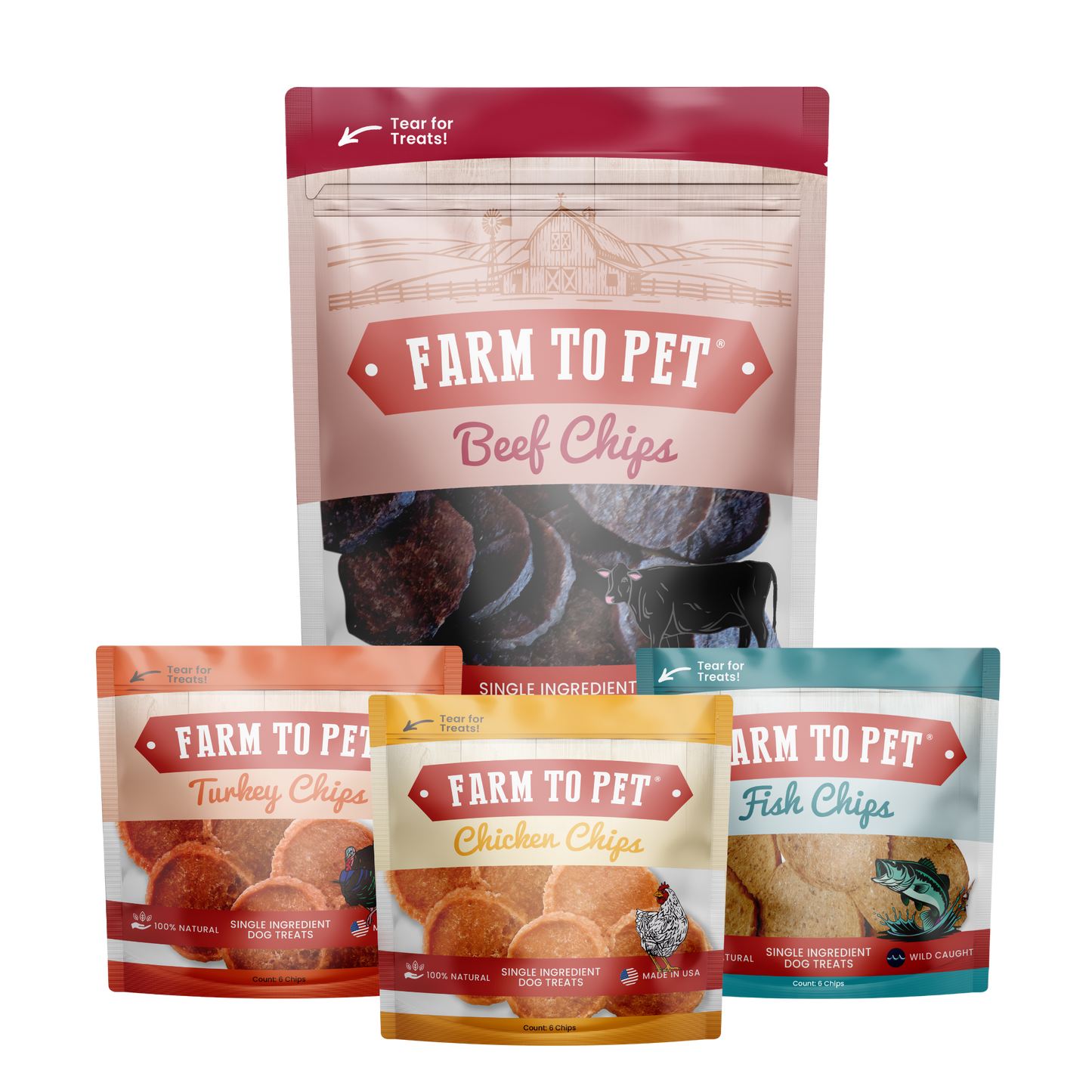 Farm To Pet - Puppy Packs 'n Snacks Dog Treat Starter Pack | Single-Ingredient Training Treats