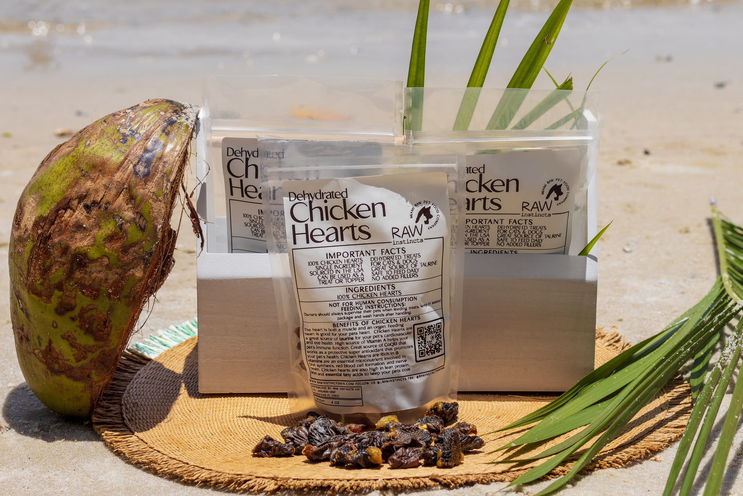 Raw Instincts - Dehydrated Chicken Hearts – 4oz  Single-Ingredient Organ Treat for Cats & Dogs
