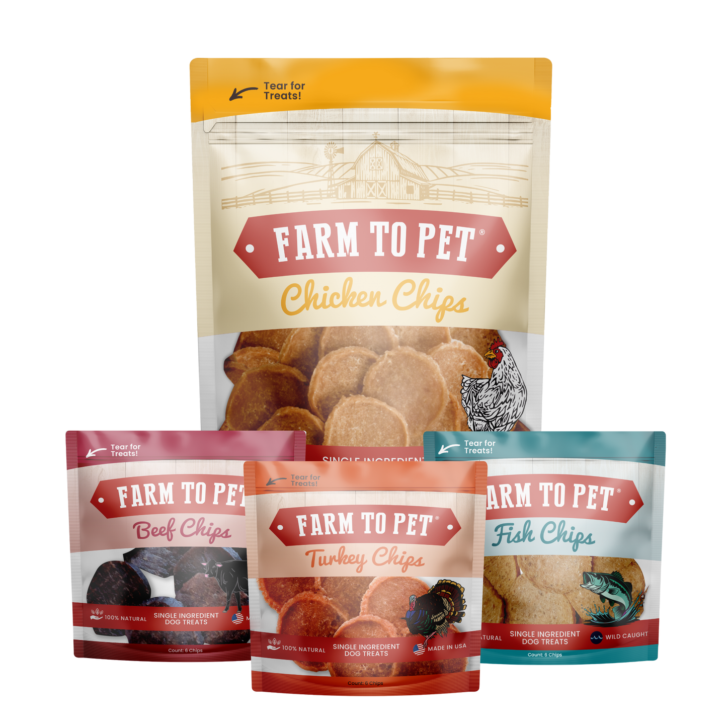 Farm To Pet - Puppy Packs 'n Snacks Dog Treat Starter Pack | Single-Ingredient Training Treats