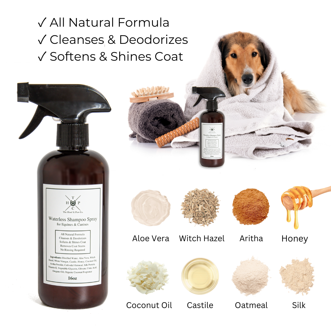 The Hoof & Paw Co. - All Natural Waterless Shampoo Spray - For Dogs & Horses - 16oz