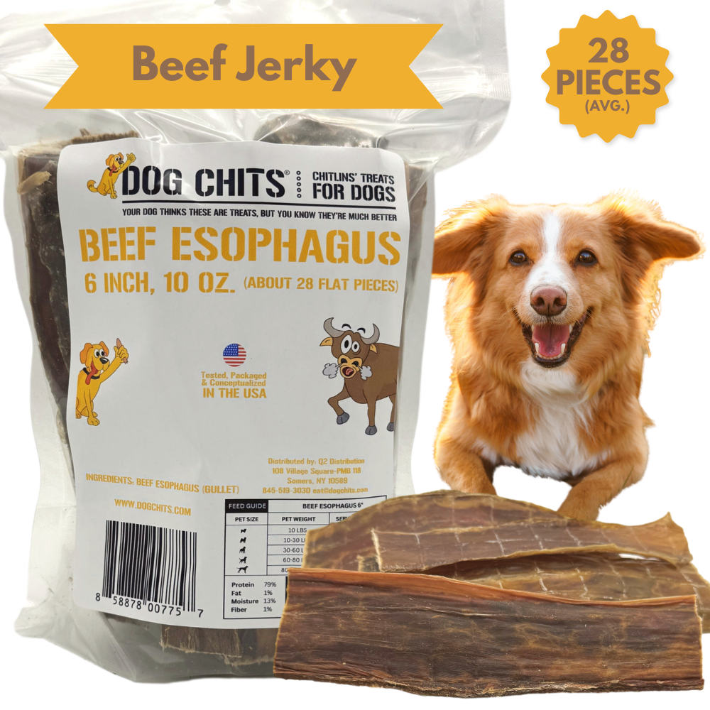 Beef Jerky (esophagus), 6 Inch, 10 oz. Bag (avg. 28 pieces)