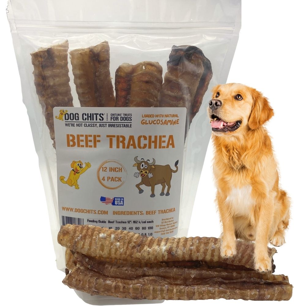 Beef Trachea Dog Treats - 12 Inch, 4 Pack