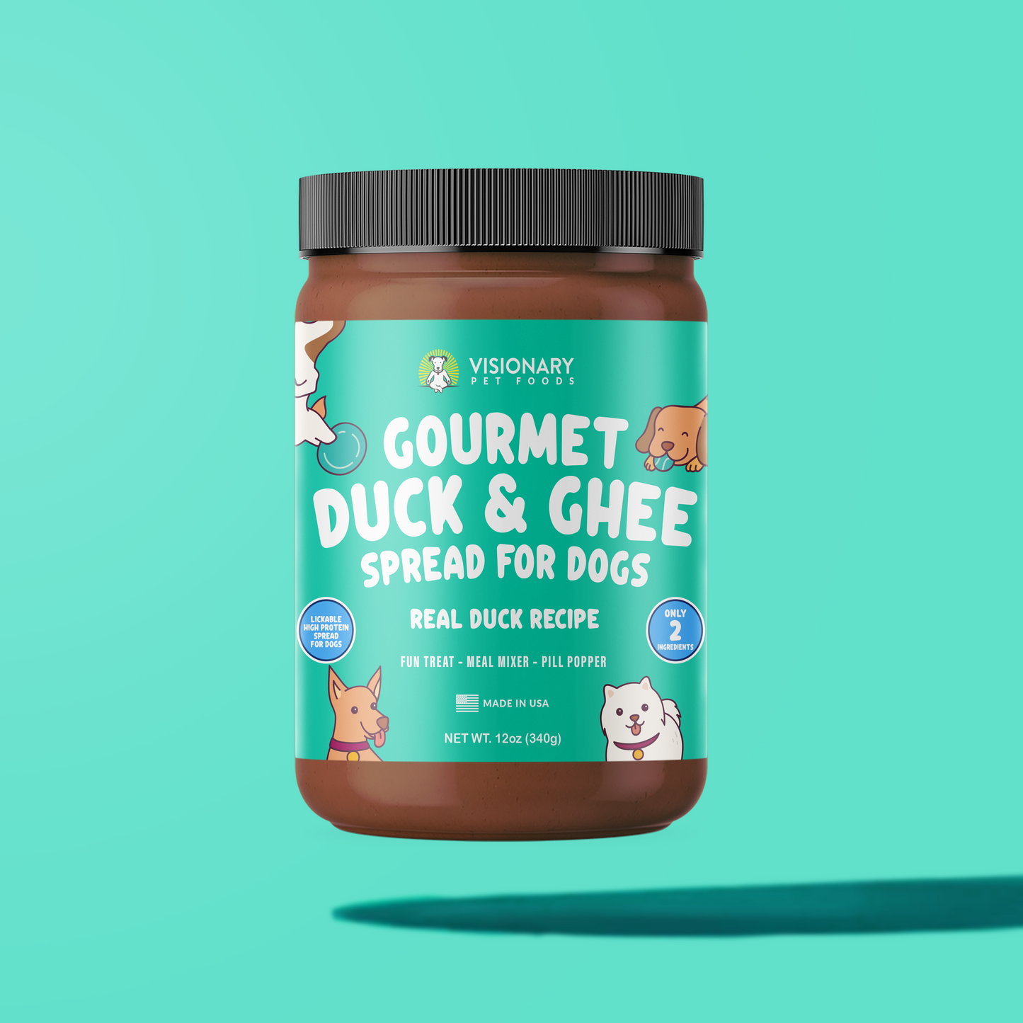 Visionary duck and ghee dog meat spread 12oz jar