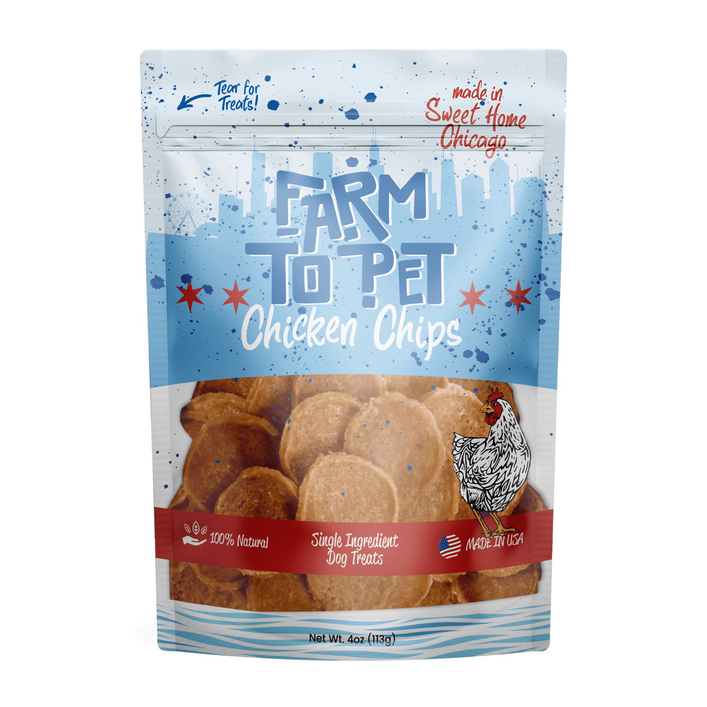 Farm To Pet - Chicago Chicken Chips for Dogs | Dog Treats To Celebrate Our Hometown