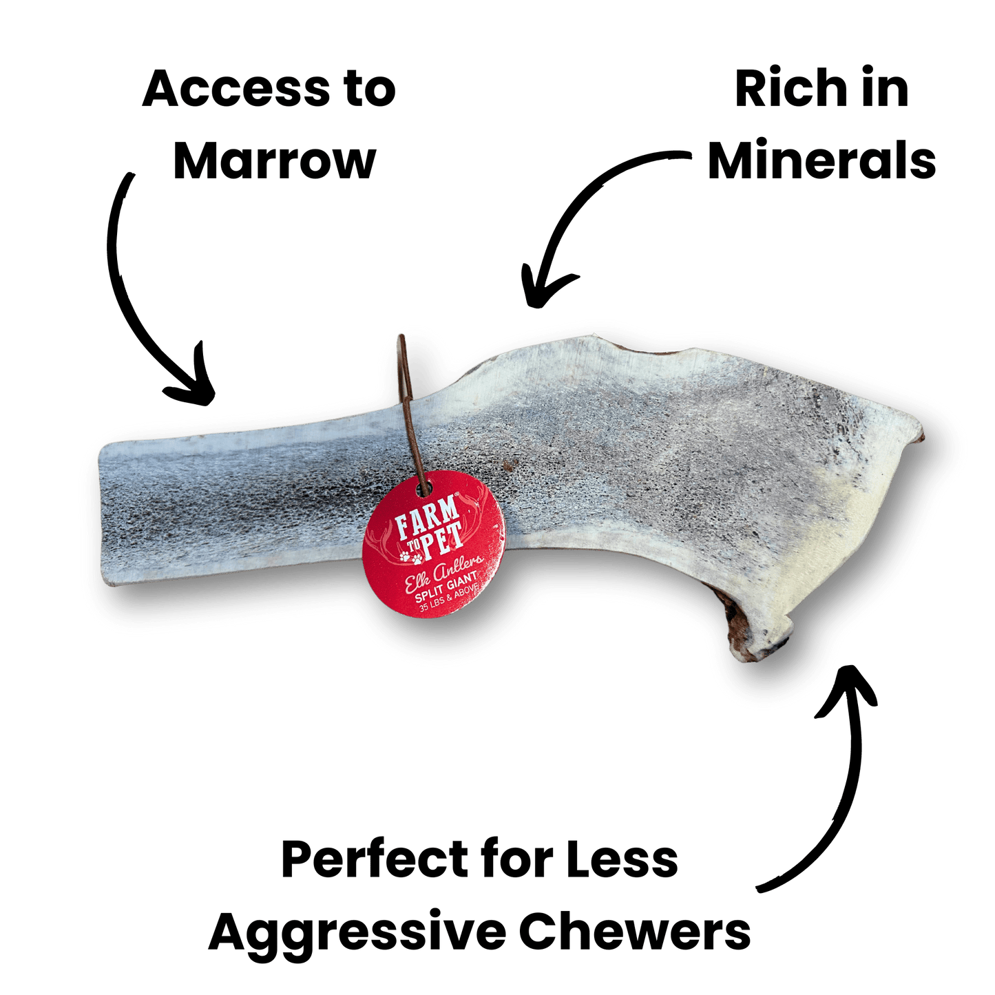 Farm To Pet - Split Elk Antlers for Dogs | All-Natural Antler Dog Chews
