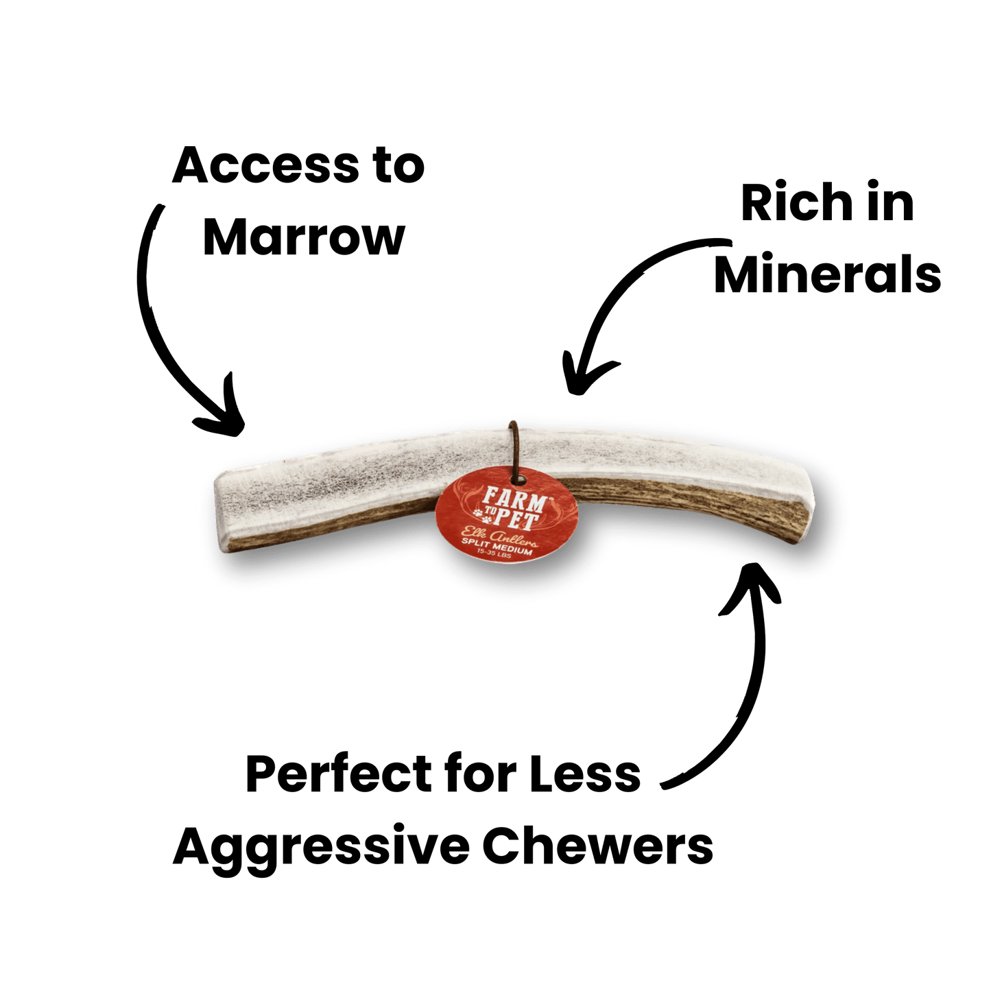 Farm To Pet - Split Elk Antlers for Dogs | All-Natural Antler Dog Chews