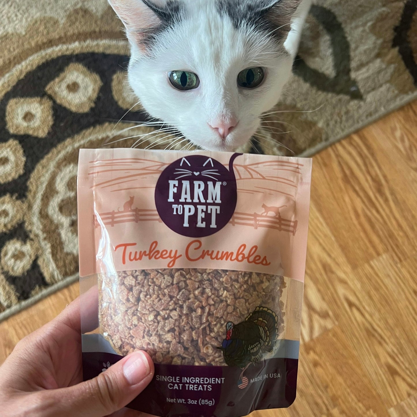 Farm To Pet - Turkey Crumbles for Cats | 100% Protein Cat Treats