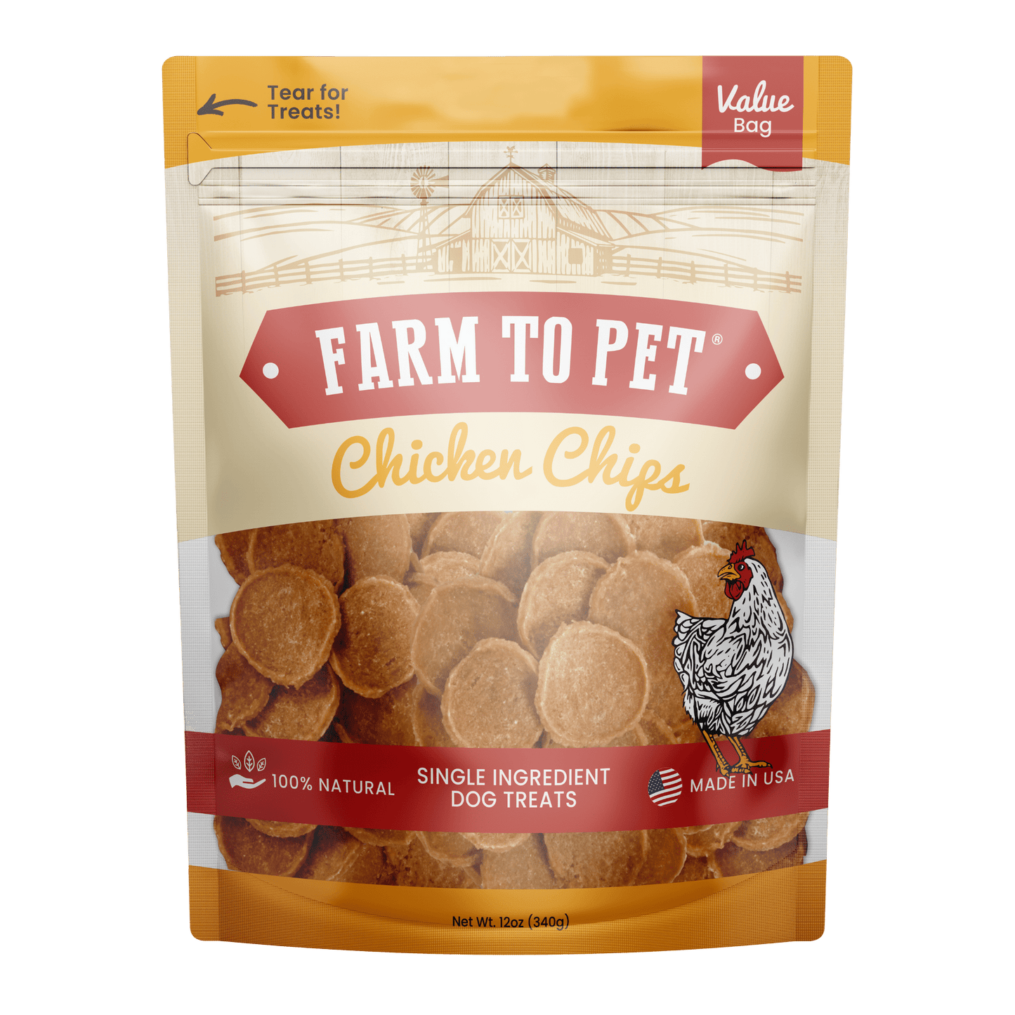 Farm To Pet - Chicken Chips for Dogs | All-Natural Single-Ingredient Dog Treats