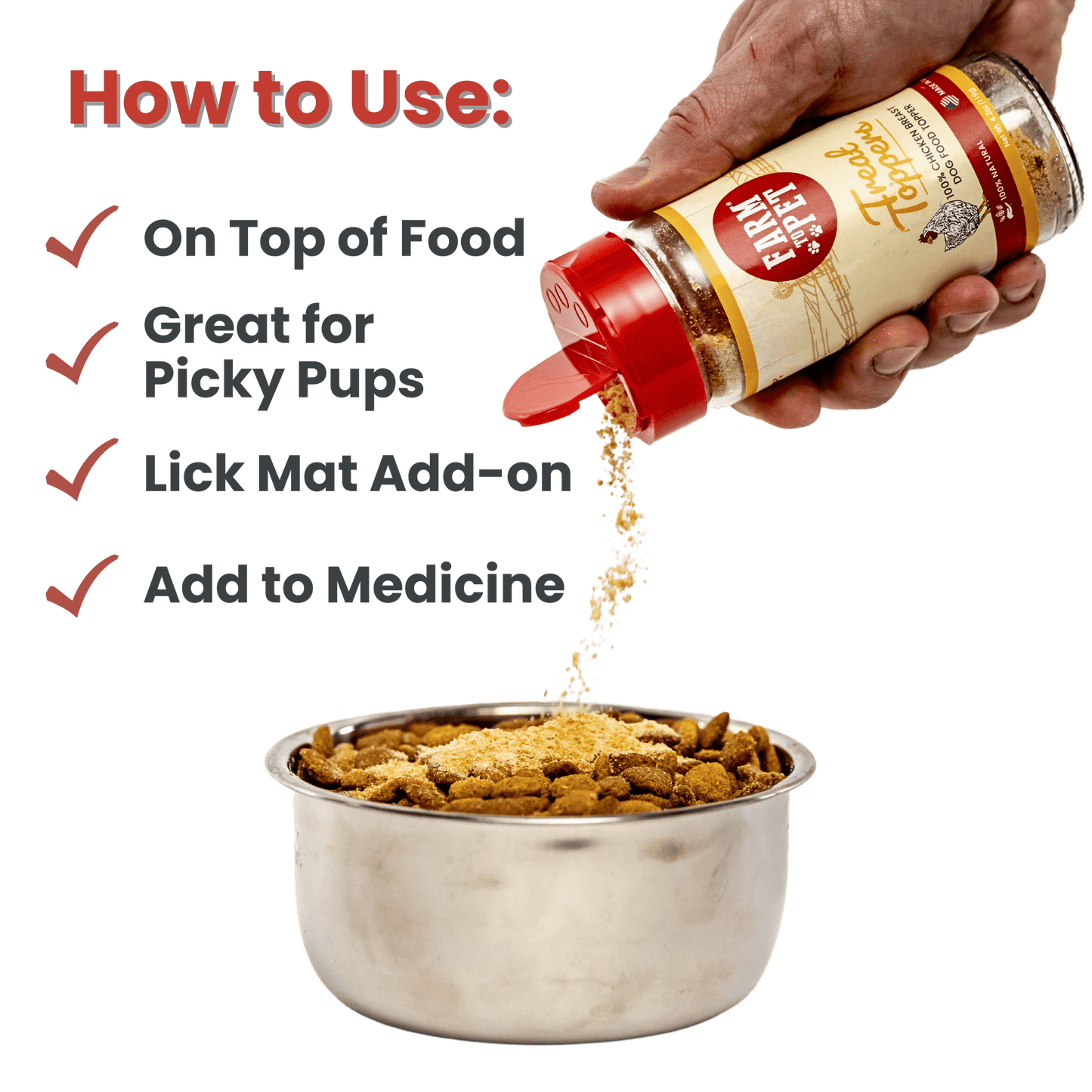 Farm To Pet - Treat Topper Chicken Dog Food Topper | Healthy Meal Supplement for Dogs