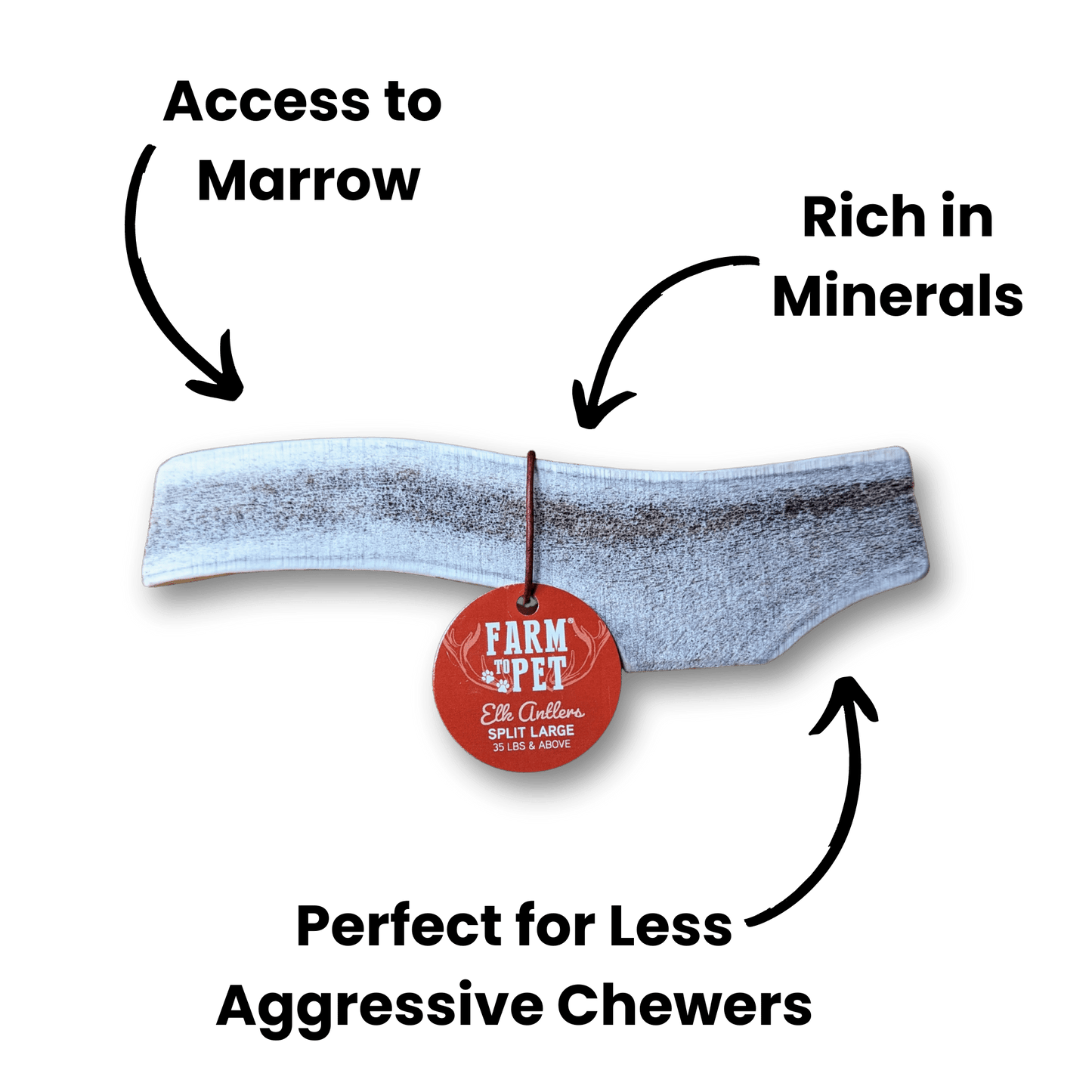 Farm To Pet - Split Elk Antlers for Dogs | All-Natural Antler Dog Chews