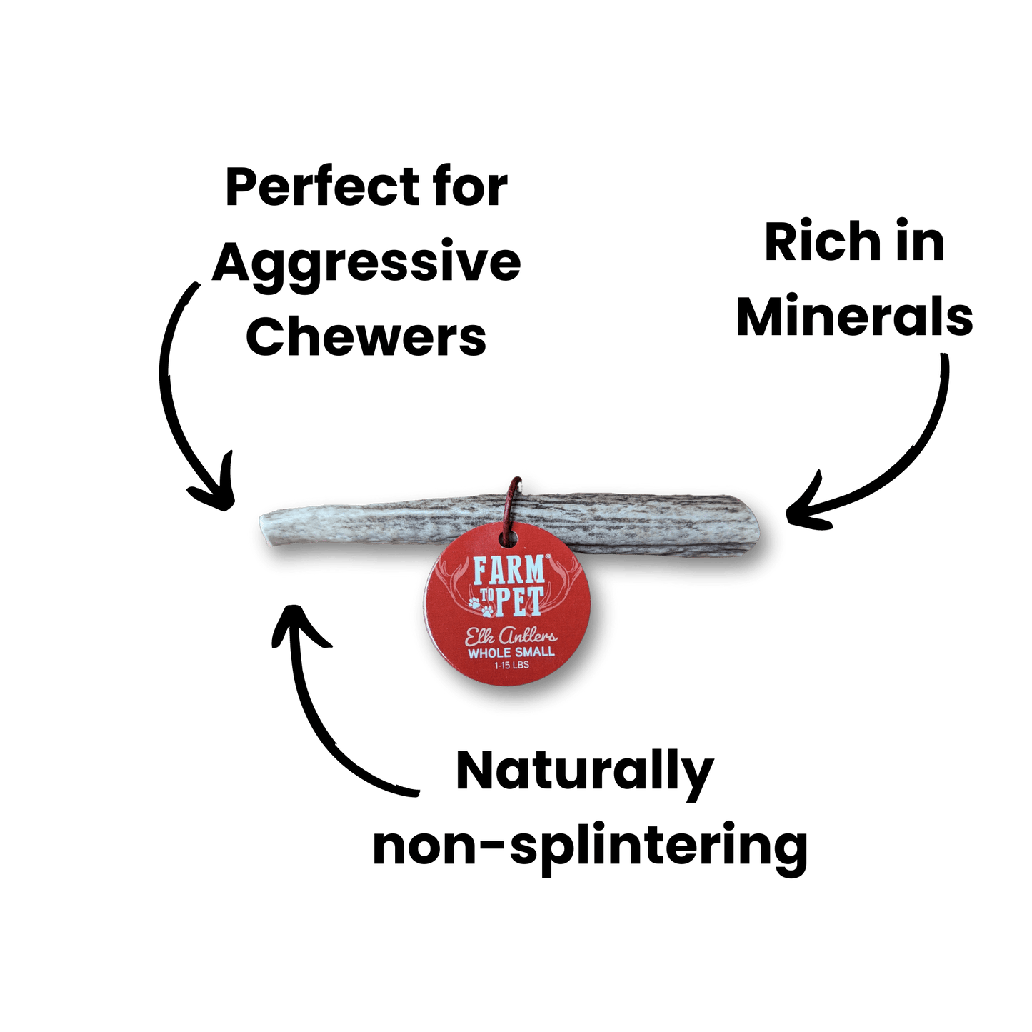 Farm To Pet - Whole Elk Antlers for Dogs | All-Natural Antler Dog Chews