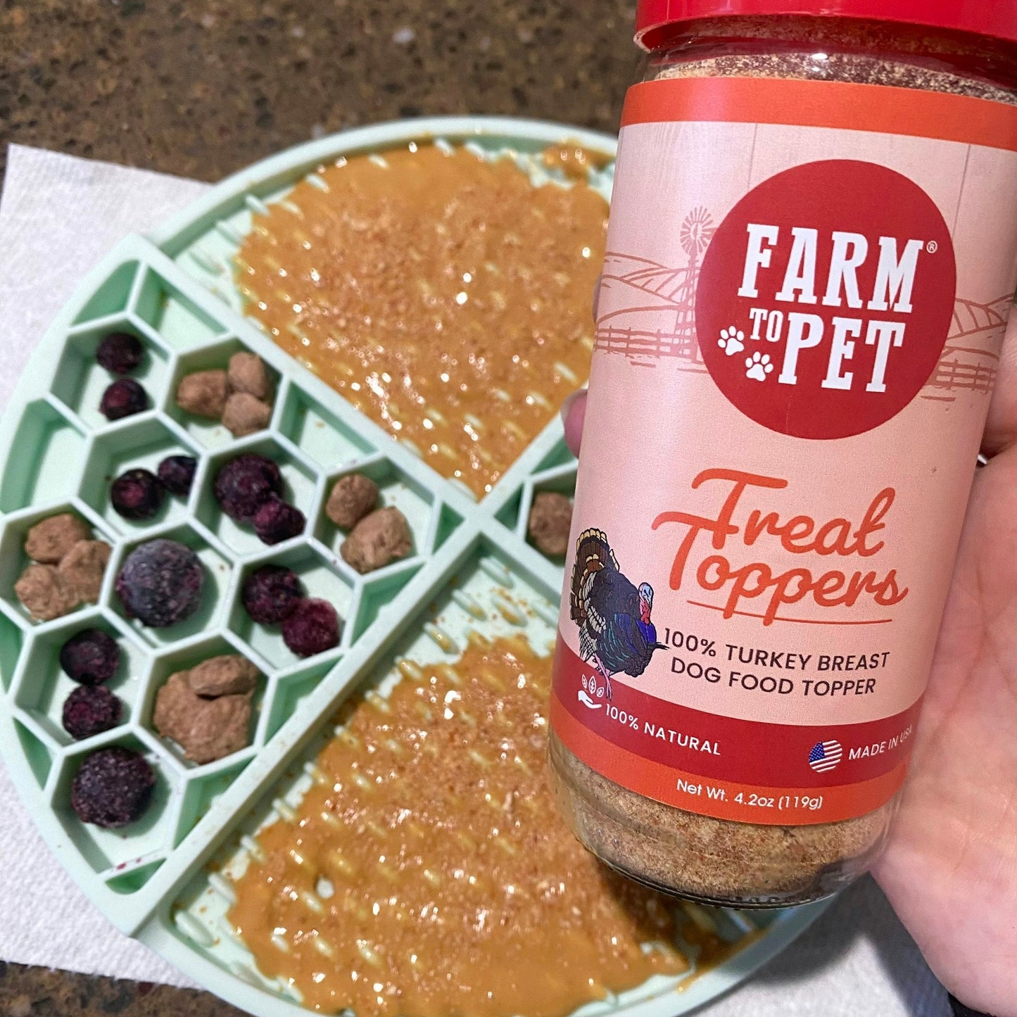 Farm To Pet - Treat Topper Turkey Dog Food Topper | Healthy Meal Supplement for Dogs