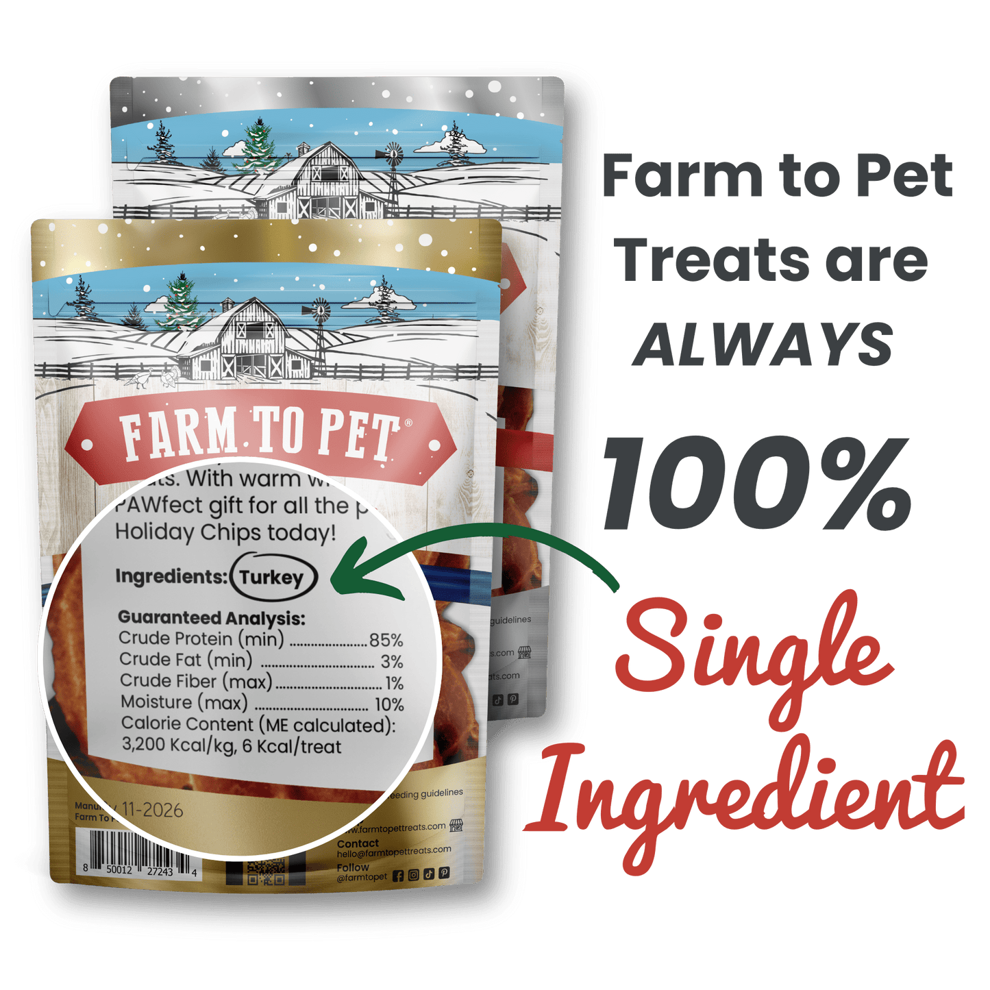 Farm To Pet - Holiday Chips for Dogs
