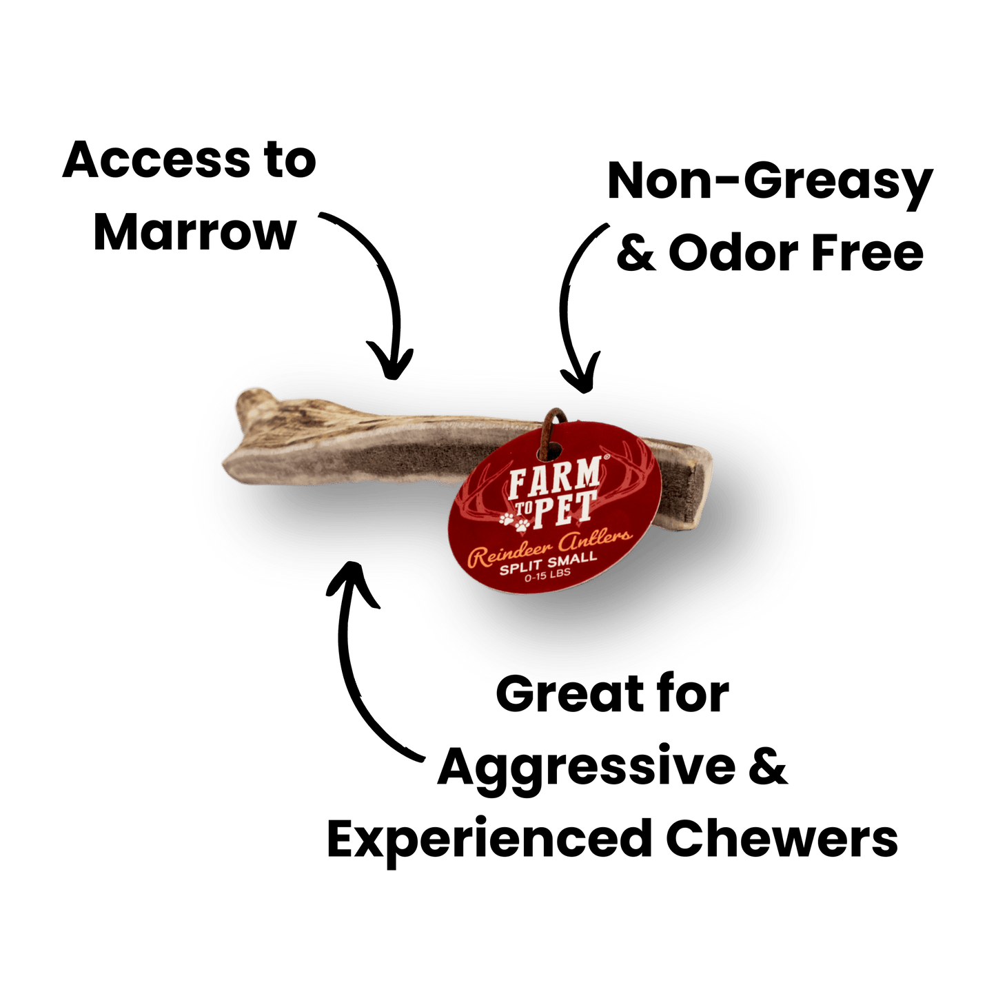 Farm To Pet - Reindeer Antlers for Dogs | Antler Dog Chews for Aggressive Chewers