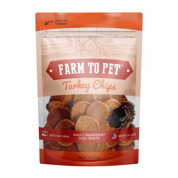 Farm To Pet - Turkey Chips for Dogs | All-Natural Single-Ingredient Healthy Dog Treats