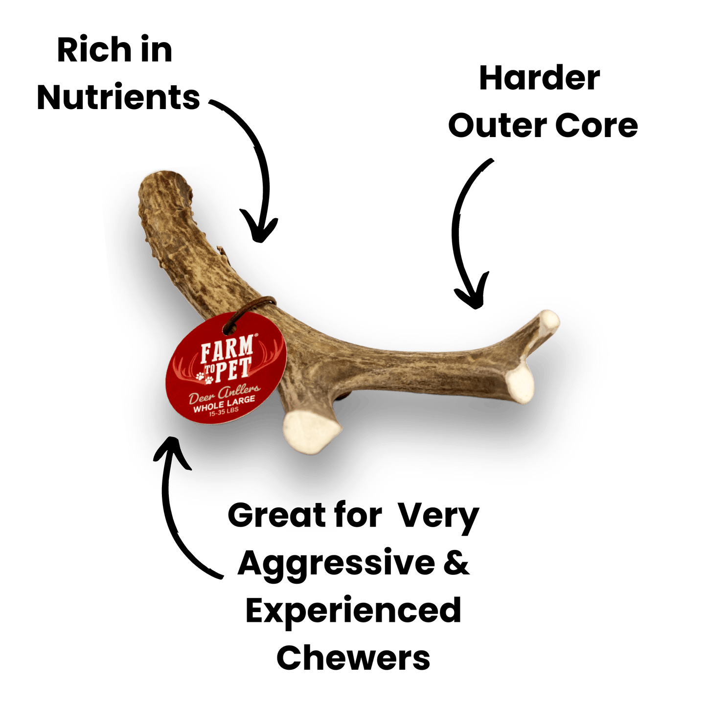 Farm To Pet - Deer Antler Dog Chews | Organic Antler Chews