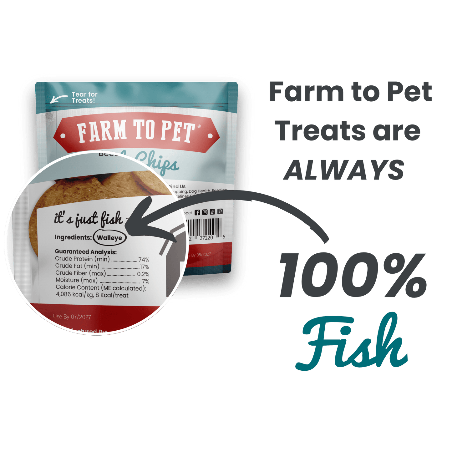 Farm To Pet - Fish Chips Snack Pack Bundles | Dog Treats for Training & Travel