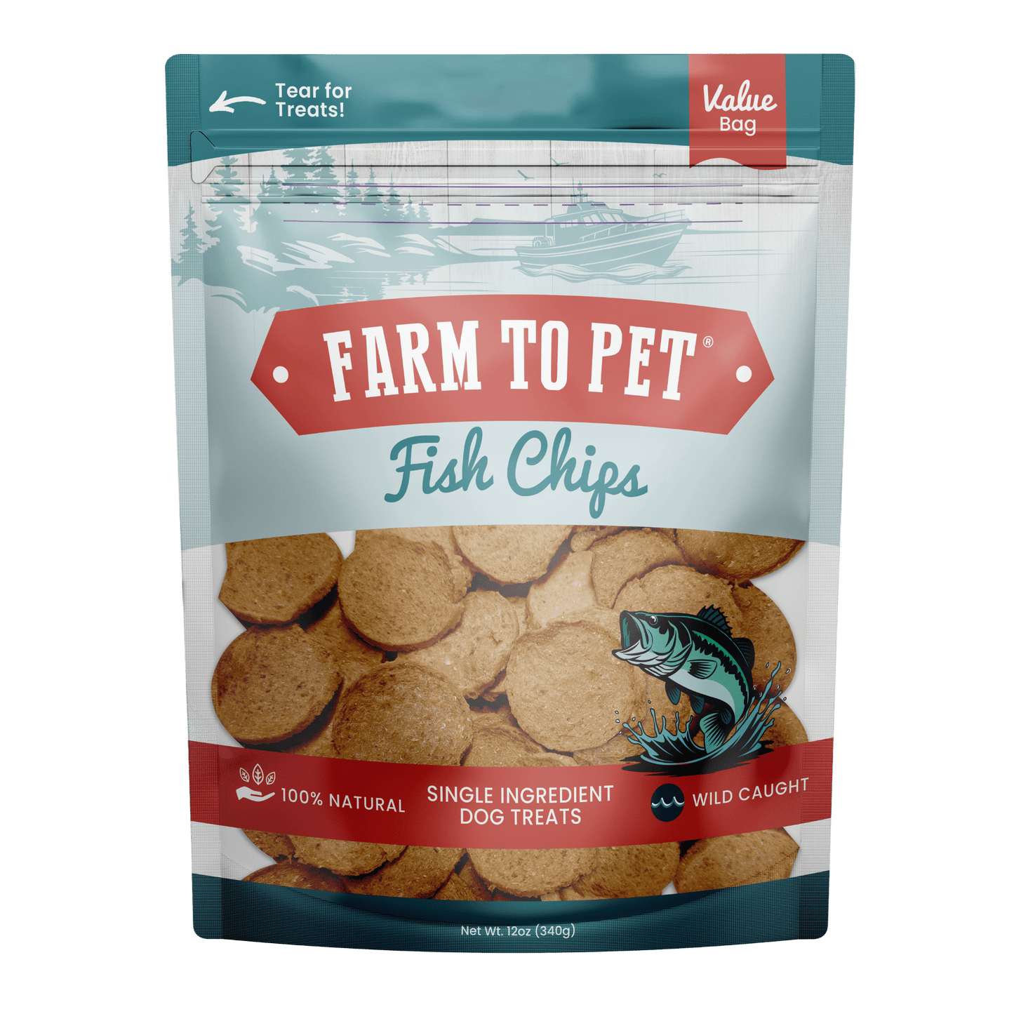 Farm To Pet - Fish Chips for Dogs | Wild-Caught Fish Dog Treats
