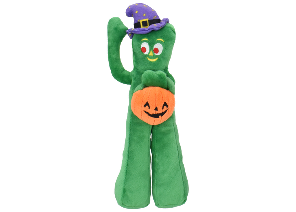 Multipet Gumby w/ Pumpkin & Witch Hat Dog Toy 10.5"