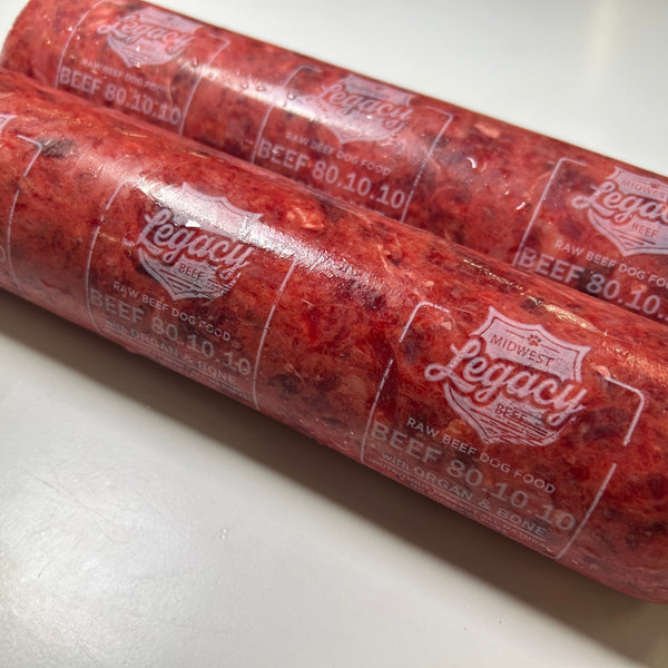 Midwest Legacy Beef - 80.10.10 with Organ and Bone raw rolls