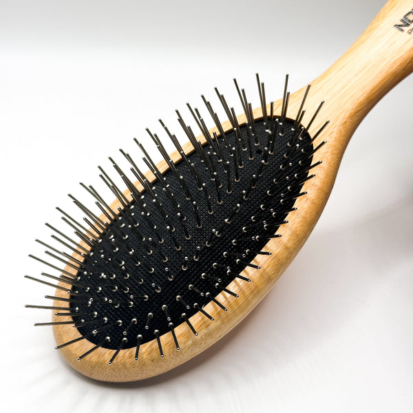 NorrGroom Super Soft Metal Pin Brush close view