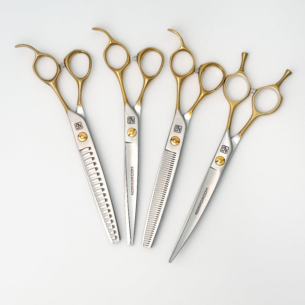 NorrGroom 7.5 Gold Grooming Shear Set full