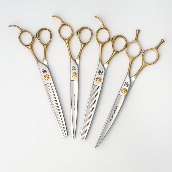 NorrGroom 7.5 Gold Grooming Shear Set full