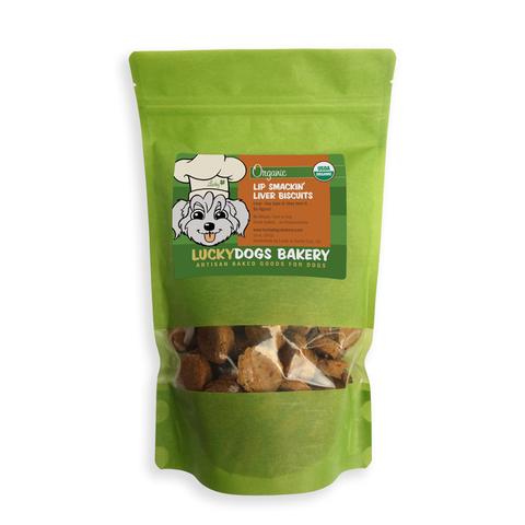 Happy Dog Food - Lucky's Lip Smackin' Liver Organic Dog Treats Chicken Liver Biscuits