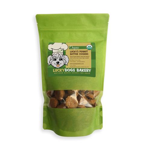 Happy Dog Food - Lucky's Organic dog treat Peanut Butter Cookies