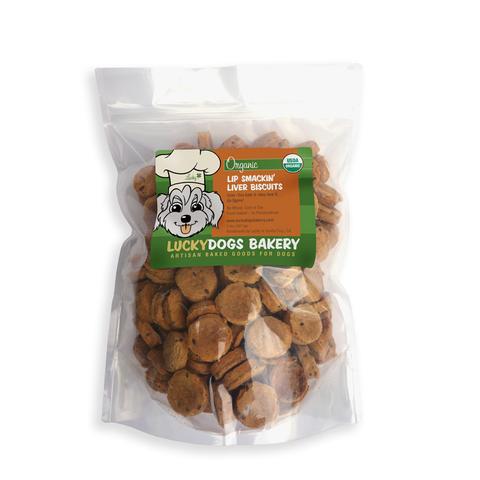 Happy Dog Food - Lucky's Lip Smackin' Liver Organic Dog Treats Chicken Liver Biscuits