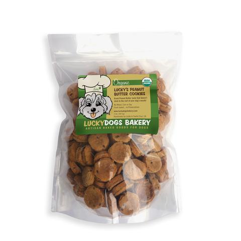 Happy Dog Food - Lucky's Organic dog treat Peanut Butter Cookies