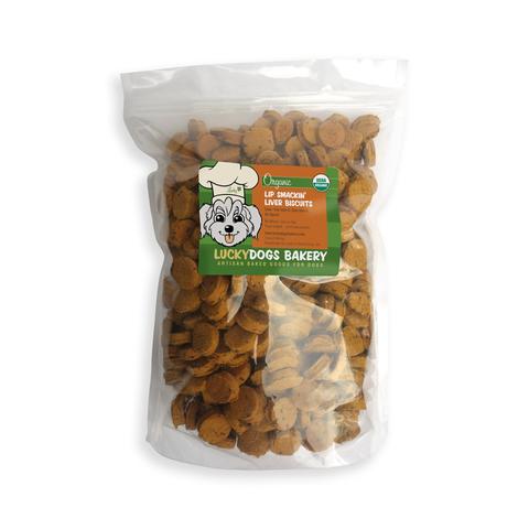 Happy Dog Food - Lucky's Lip Smackin' Liver Organic Dog Treats Chicken Liver Biscuits