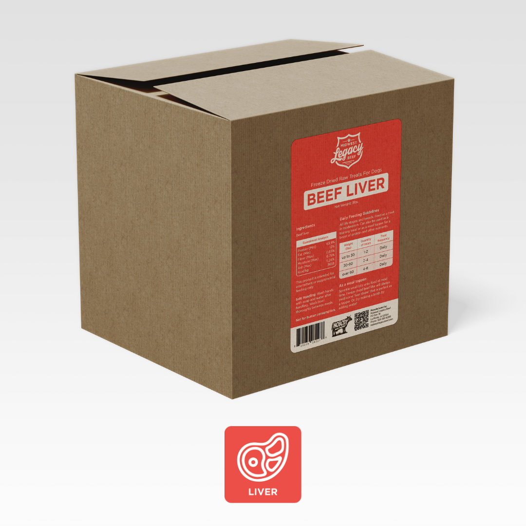 Midwest Legacy Beef - Freeze Dry - Legacy Beef Liver - Single Ingredient Treat box