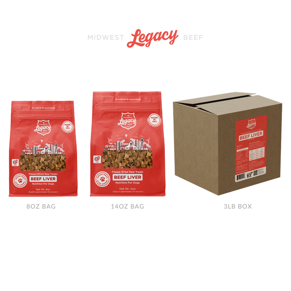 Midwest Legacy Beef - Freeze Dry - Legacy Beef Liver - Single Ingredient Treat sizes