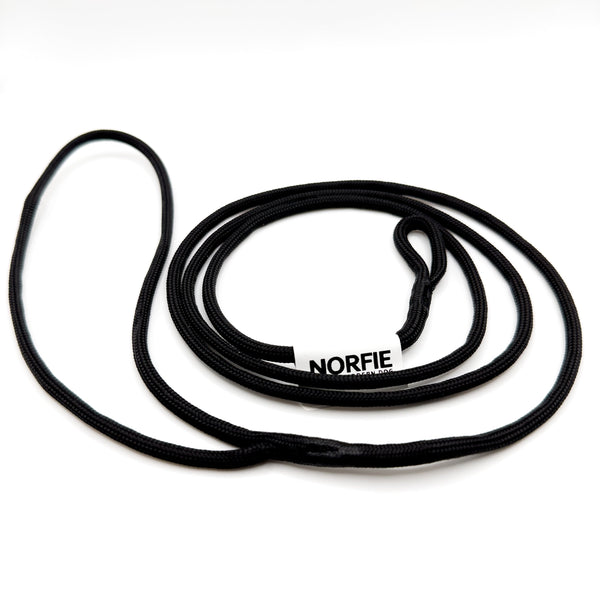 Norfie Champion Nylon Conformation Dog Show Leads Black round