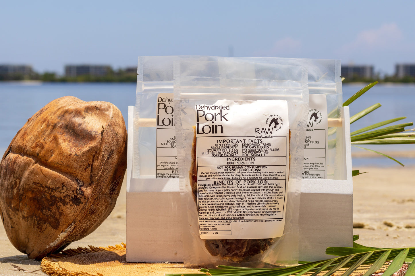 Raw Instincts - Dehydrated Pork Loin – 4oz USA-Sourced, Small Batch Treat for Cats & Dogs