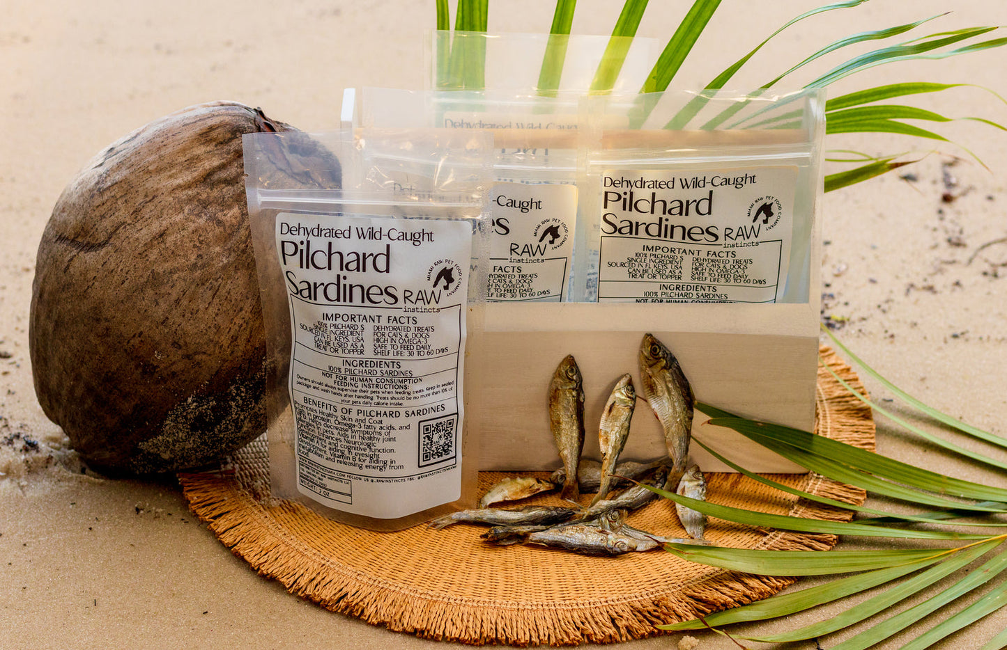 Raw Instincts - Dehydrated Wild Caught Pilchard Sardines for Cats & Dogs 100% Single Ingredient 2 oz