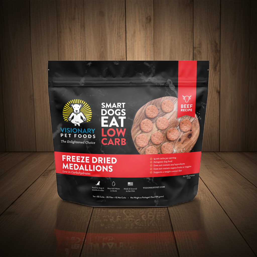 keto friendly beef dog food medallions