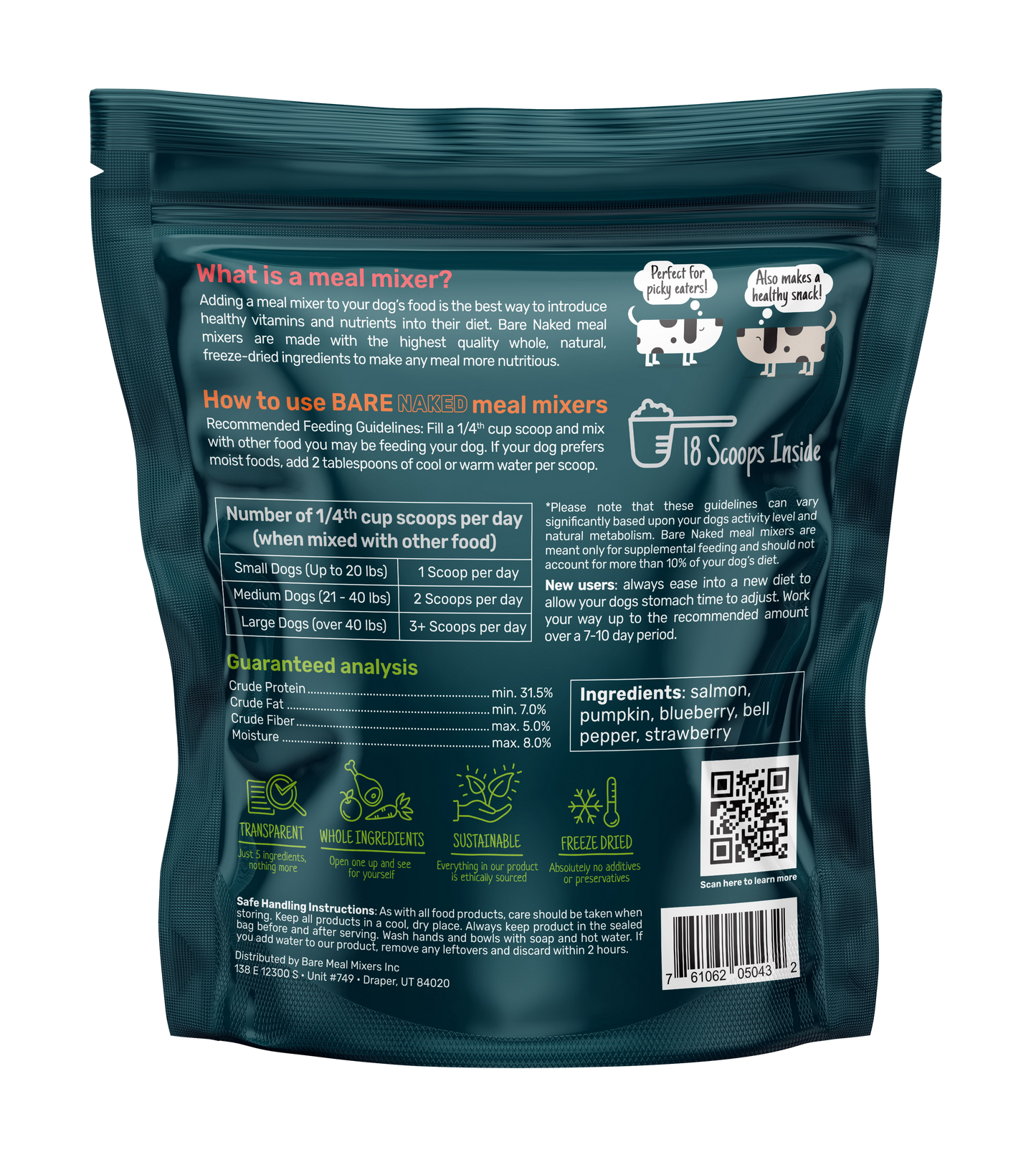 Bare Naked Salmon Mixer Dog Food Topper 6oz Ingredients and Feeding Guide